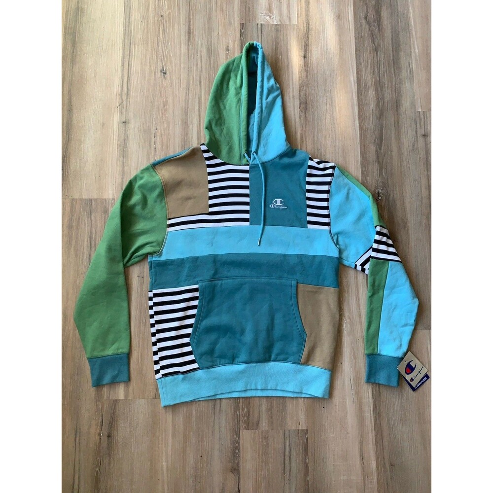 NWT Champion Men’s L/S hoodie sweatshirt 100% authentic Sz Medium Multicolor EUC
